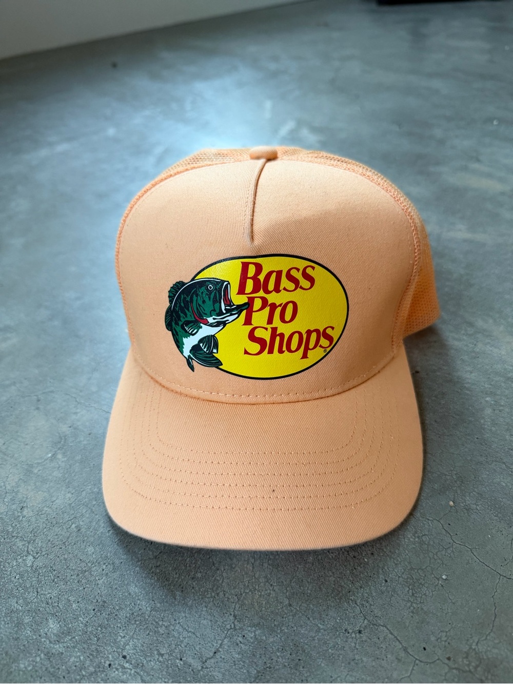 Bass Pro Shops Peach Logo Fishing Trucker Hat